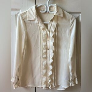 TED BAKER Elegant Cream Blouse (XS)
